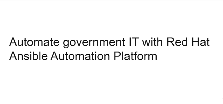 IT automation in government