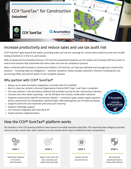 Datasheet: CCH® SureTax® for Construction