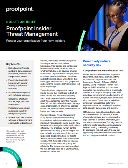 Proofpoint Insider Threat Management 1
