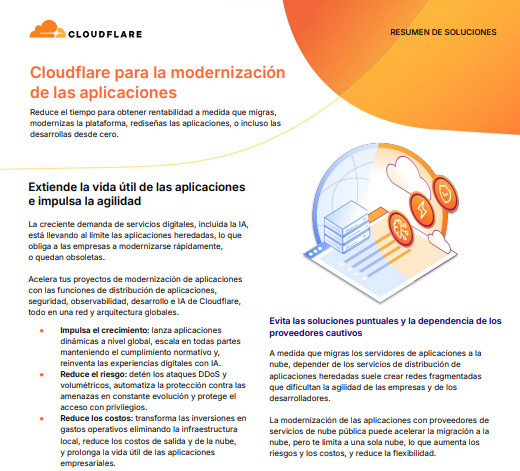 Cloudflare para la modernización de las aplicaciones