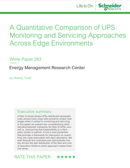 A Quantitative Comparison of UPS Monitoring and Servicing Approaches Across Edge Environments