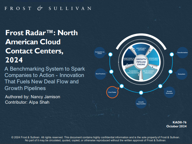 Frost Radar™ : North American Cloud Contact Centers, 2024