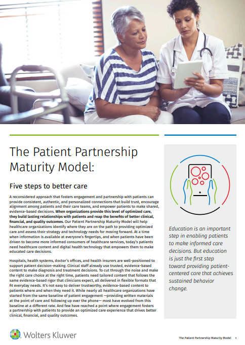  The Patient Partnership Maturity Model: Five steps to better care