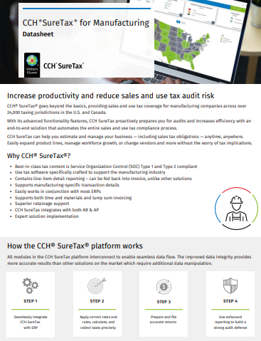 CCH® SureTax® for Manufacturing