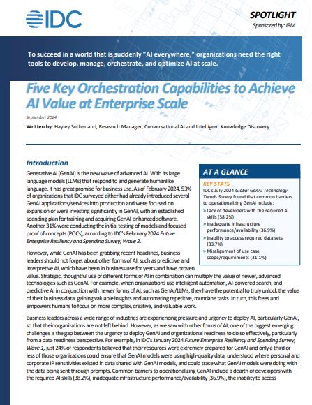 Five Key Orchestration Capabilities to Achieve AI Value at Enterprise Scale