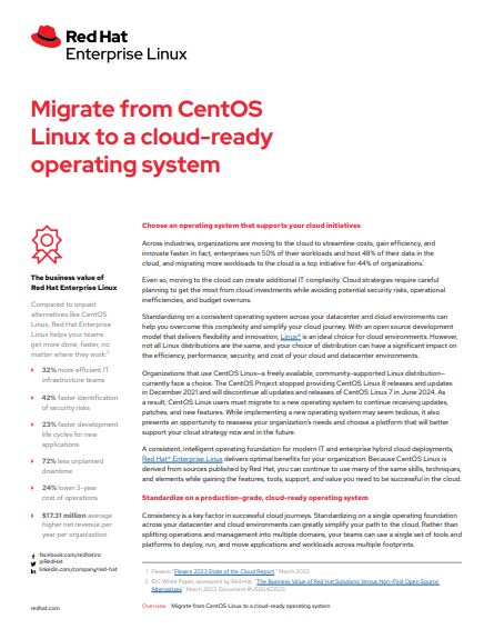 Migrate from CentOS Linux to a cloud-ready operating system