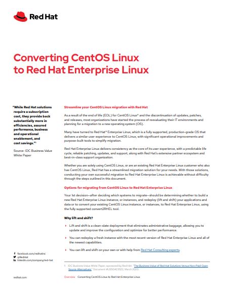 Converting CentOS Linux to Red Hat Enterprise Linux