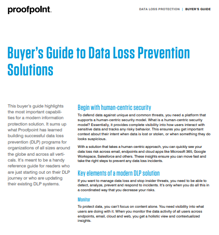 Buyer’s Guide to Data Loss Prevention Solutions