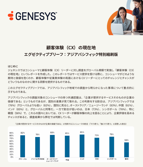 Genesysレポート 顧客体験（CX）の現在地　エグゼクティブブリーフ：アジアパシフィック特別縮刷版