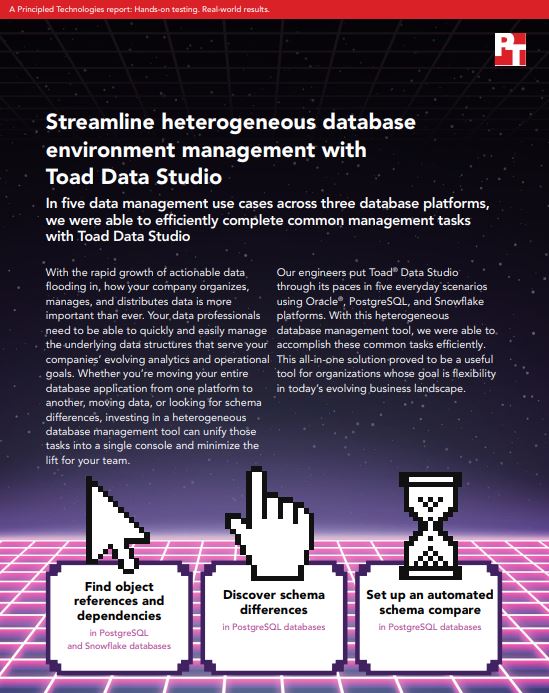 Principled Technologies Brief: What You Can Do With Toad Data Studio