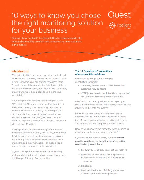 10 ways to know you chose the right monitoring solution for your business