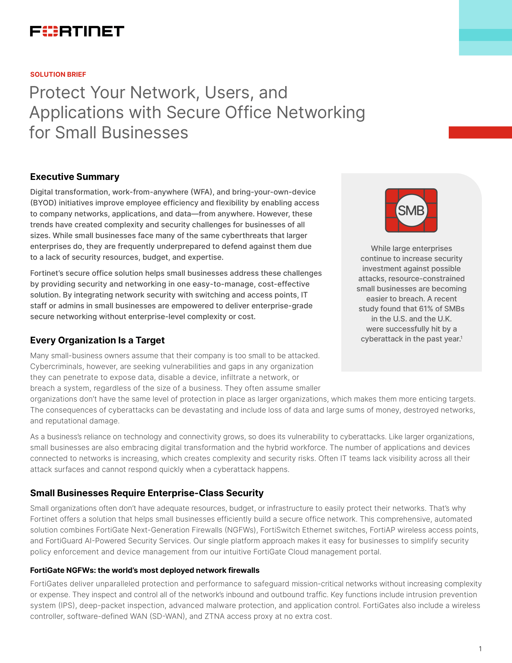 Protect Your Network, Users, and Applications with Secure Office Networking for Small Businesses