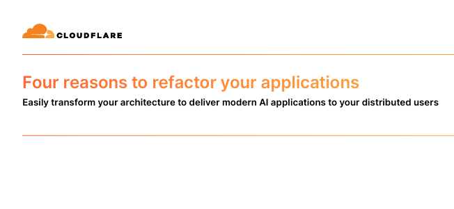 Four reasons to refactor your applications