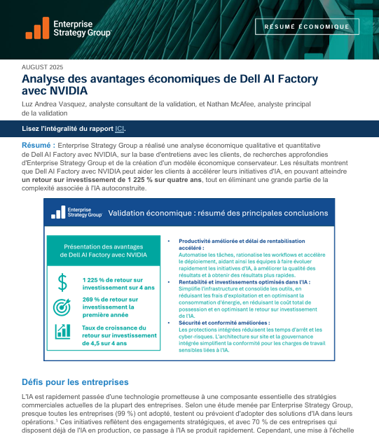 Résumé du retour sur investissement de Dell AI Factory avec NVIDIA