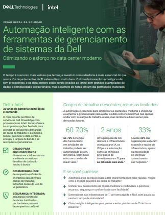 Dell PowerEdge e Intel - Automação - Visão geral da solução - Versão final (Automação inteligente com as ferramentas de gerenciamento de sistemas da Dell)